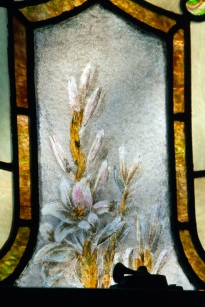 Cooley window, painted flower